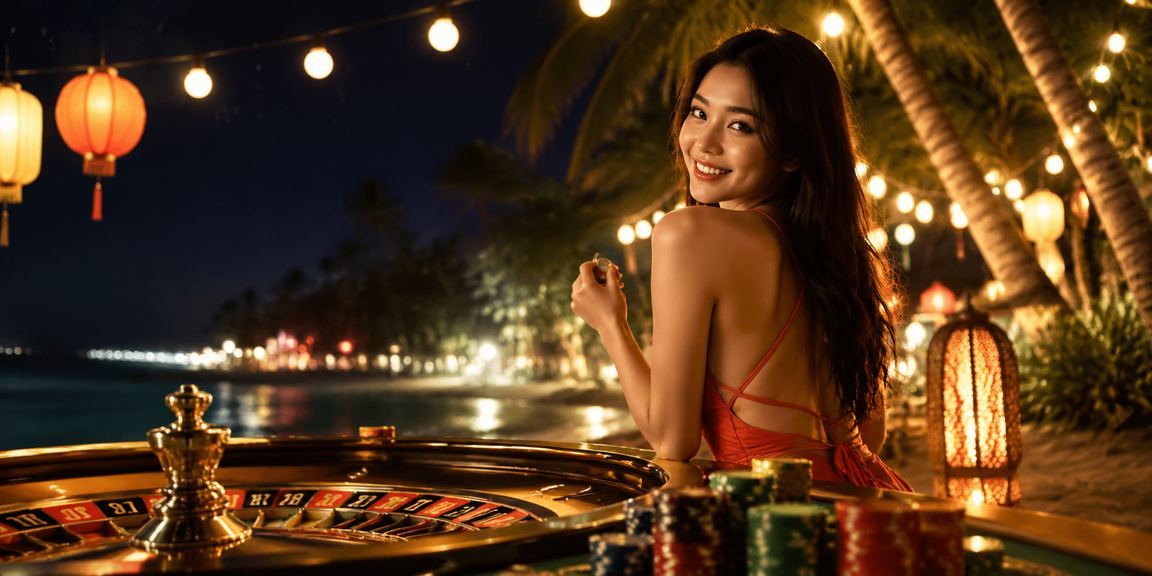 Bàn Roulette tại Hội An với đèn lồng truyền thống